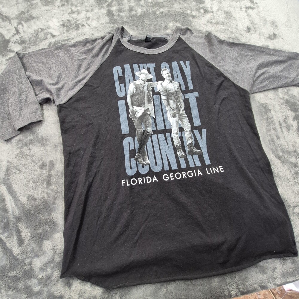 Florida Georgia Line Shirt Mens XL Black Gray Raglan Can't Say I Ain't Country